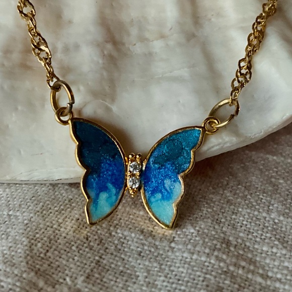Blue Gold Butterfly - Picture 1 of 1